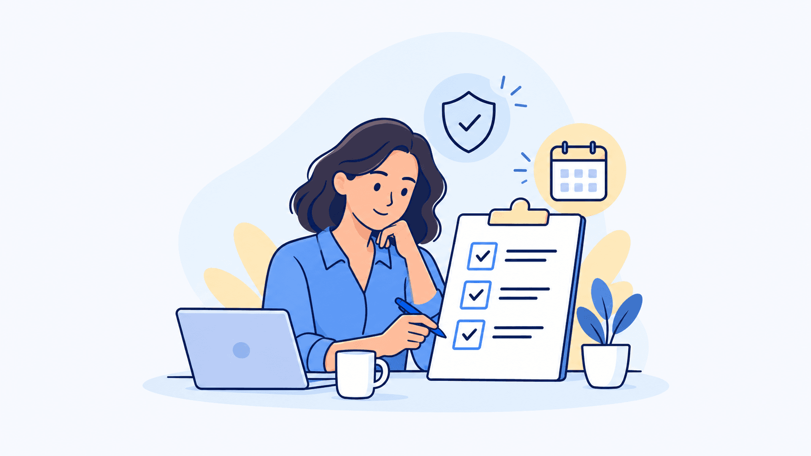 Illustration of therapist seeing a checklist